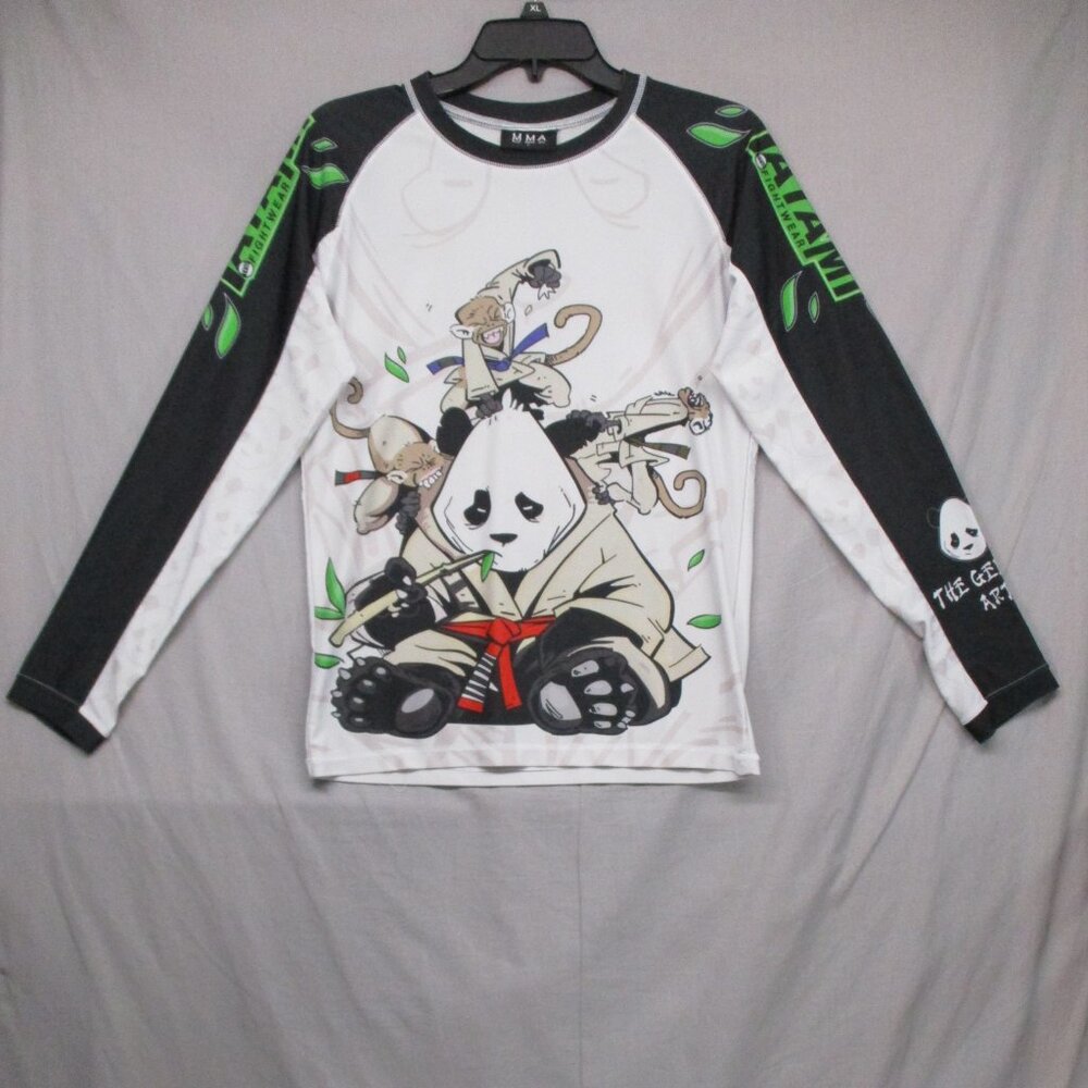 MMA Long Sleeve Panda Graphic Print Long Sleeve White Men Size | L - Picture 2 of 13